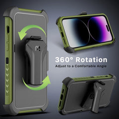 MyBat Pro Maverick Series MagSafe Case w/ Holster and Tempered Glass for Apple iPhone 14 Pro Max (6.7) - Army Green - MyBat Pro