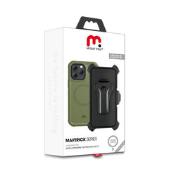 MyBat Pro Maverick Series MagSafe Case w/ Holster and Tempered Glass for Apple iPhone 14 Pro Max (6.7) - Army Green - MyBat Pro