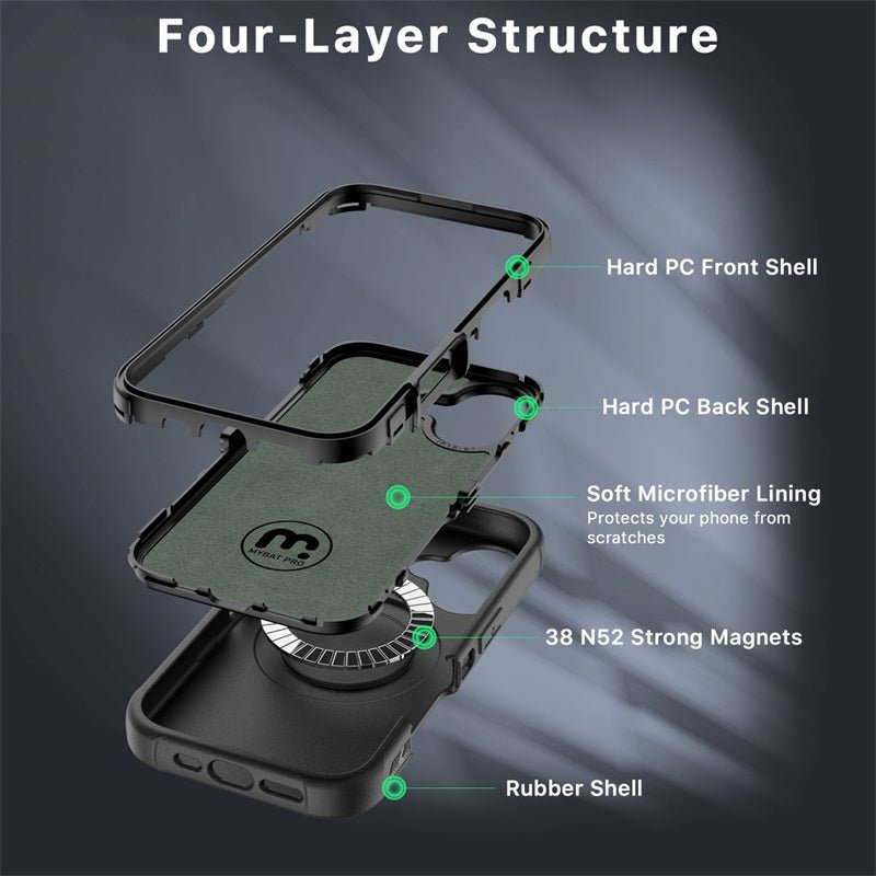 MyBat Pro Maverick Series Rogue Edition MagSafe Case for Apple iPhone 16 Plus - Black - MyBat Pro