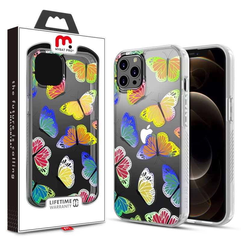 MyBat Pro Mood Series Case for Apple iPhone 12 Pro Max (6.7) - Neon Butterfies - MyBat Pro