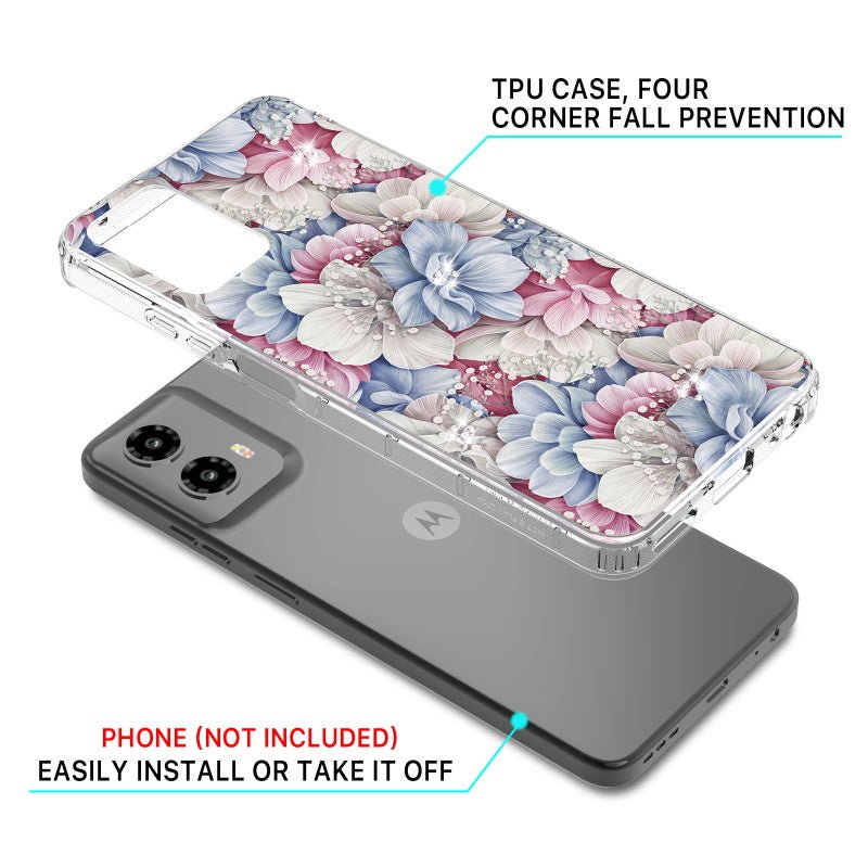 MyBat Pro Mood Series Case (with Diamonds) for Motorola Moto G 5G (2024) - Floral Gems - MyBat Pro