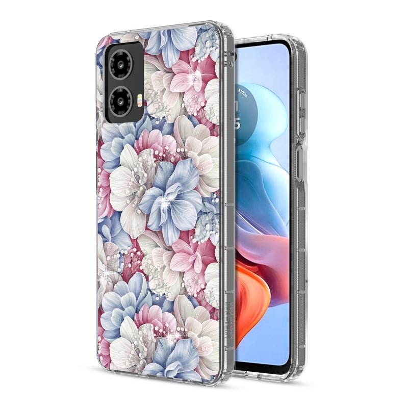 MyBat Pro Mood Series Case (with Diamonds) for Motorola Moto G 5G (2024) - Floral Gems - MyBat Pro