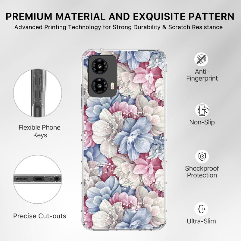 MyBat Pro Mood Series Case (with Diamonds) for Motorola Moto G 5G (2024) - Floral Gems - MyBat Pro