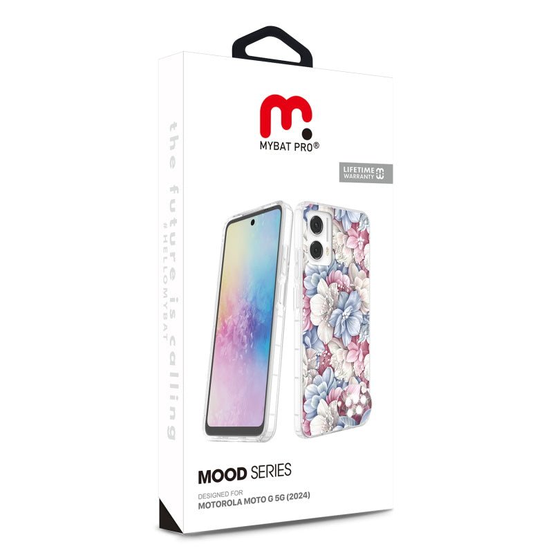 MyBat Pro Mood Series Case (with Diamonds) for Motorola Moto G 5G (2024) - Floral Gems - MyBat Pro