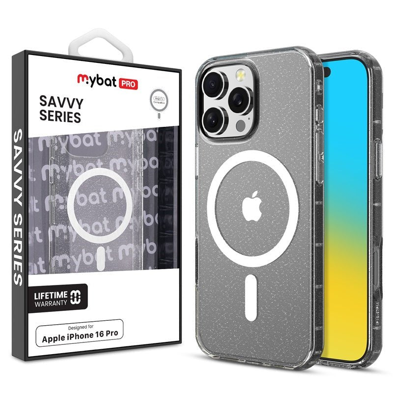 MyBat Pro Savvy Series MagSafe Case for Apple iPhone 16 Pro - Clear Glitter - MyBat Pro