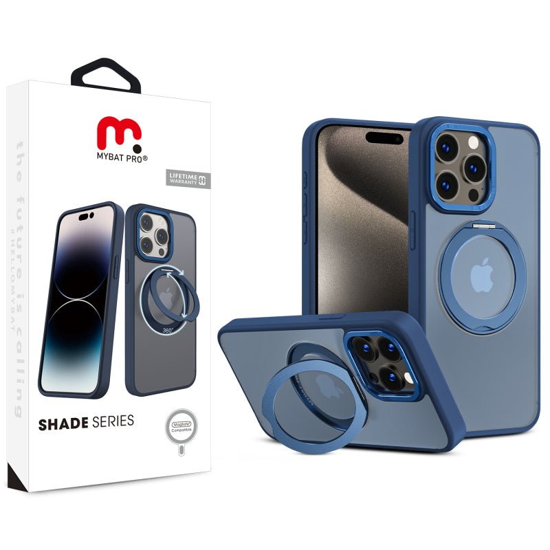 MyBat Pro Shade Series Case w/ MagSafe 360° Ring Stand for Apple iPhone 15 Pro Max (6.7) - Blue - MyBat Pro