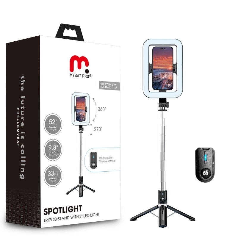 MyBat Pro SpotLight Tripod Stand with 8" LED Light - MyBat Pro