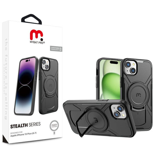 MyBat Pro Stealth Series Case for Apple iPhone 15 Plus (6.7) - Black / Black - MyBat Pro