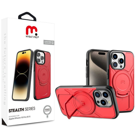 MyBat Pro Stealth Series Case for Apple iPhone 15 Pro (6.1) - Red / Black - MyBat Pro