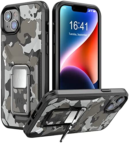 MYBAT Pro Stealth Series Phone Case for iPhone 14 Pro Max Case with Stand 6.7",Support Magnetic Car Mount, Heavy Duty Military Grade Drop Protective Rugged Bumper Armor Covers(Army Green) - MyBat Pro