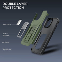 MYBAT Pro Stealth Series Phone Case for iPhone 14 Pro Max Case with Stand 6.7",Support Magnetic Car Mount, Heavy Duty Military Grade Drop Protective Rugged Bumper Armor Covers(Army Green) - MyBat Pro