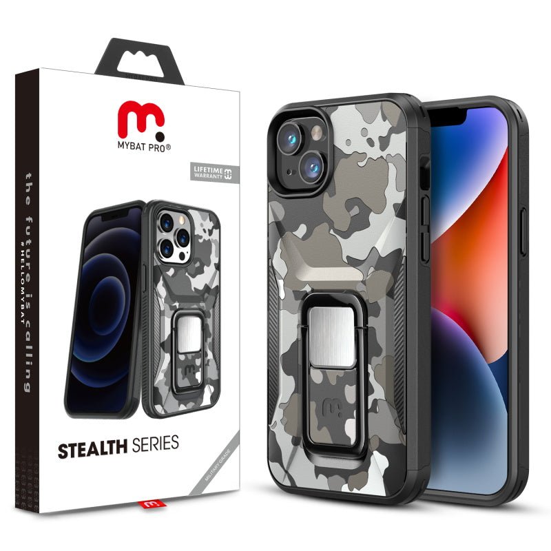 MyBat Pro Stealth Series (with Stand) for Apple iPhone 14 Plus (6.7) - Black Camo / Black - MyBat Pro