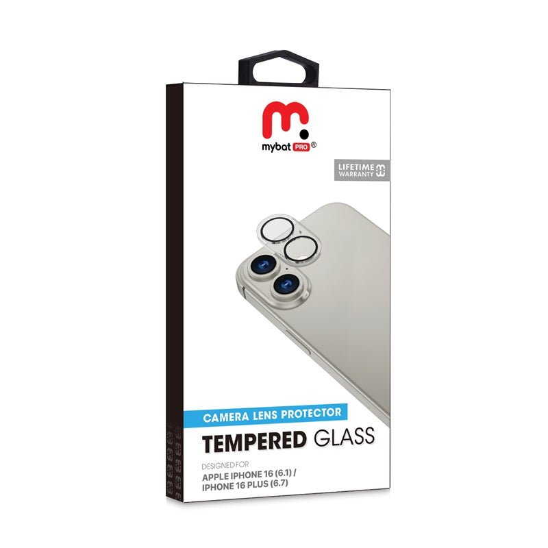 MyBat Pro Tempered Glass Lens Protector (2.5D) for Apple iPhone 16 / 16 Plus - Clear - MyBat Pro