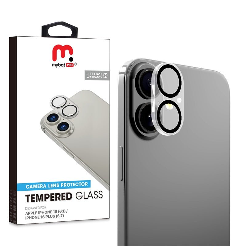 MyBat Pro Tempered Glass Lens Protector (2.5D) for Apple iPhone 16 / 16 Plus - Clear - MyBat Pro