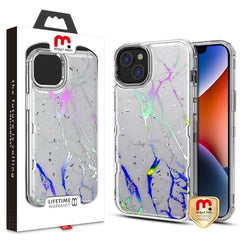 MyBat Pro TUFF Kleer Hybrid Case for Apple iPhone 14 (6.1) - Pink Marbling / Electroplating Gold - MyBat Pro