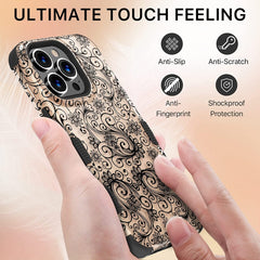 MyBat Pro TUFF Series Case for iPhone 13 Pro Case, 6.1 inch, Stylish Cute Triple Layer Heavy Duty Military Grade Drop Protective Shockproof Slip Proof Case for Women, Leaf Clover - MyBat Pro