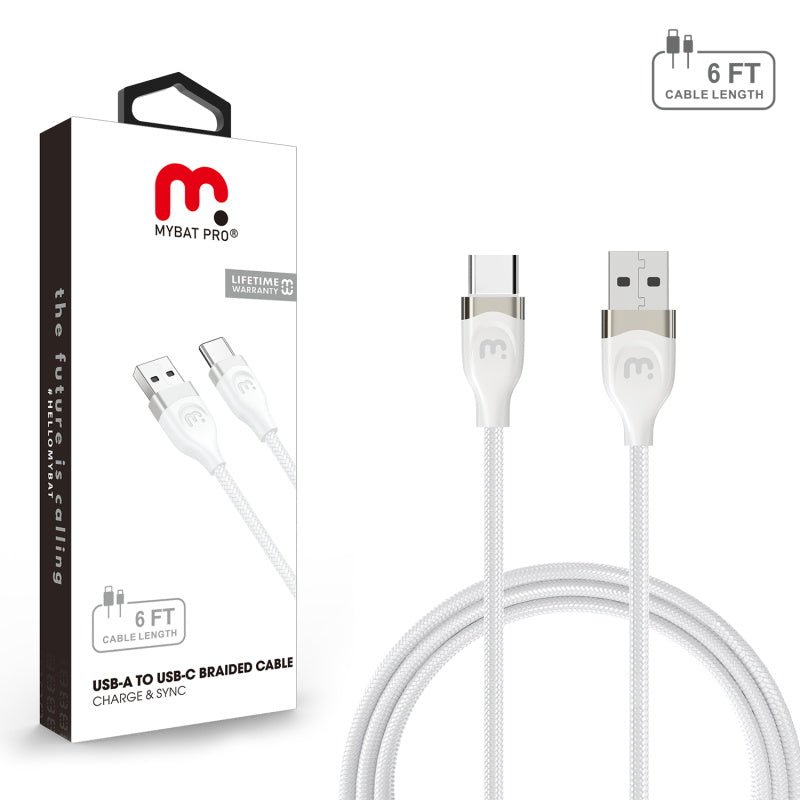 MyBat Pro USB - A to USB - C Braided Cable (L=6 FT) - MyBat Pro