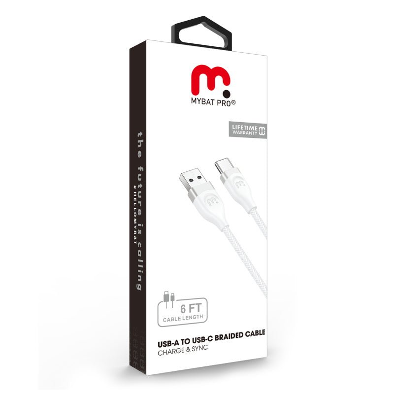 MyBat Pro USB - A to USB - C Braided Cable (L=6 FT) - MyBat Pro