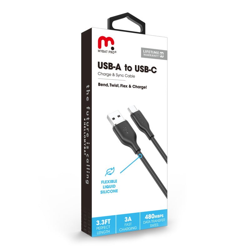 MyBat Pro USB - A to USB - C Liquid Silicone Cable (L=3 FT) - MyBat Pro