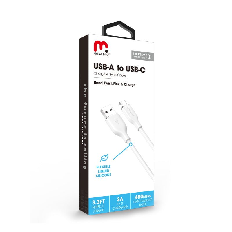 MyBat Pro USB - A to USB - C Liquid Silicone Cable (L=3 FT) - MyBat Pro