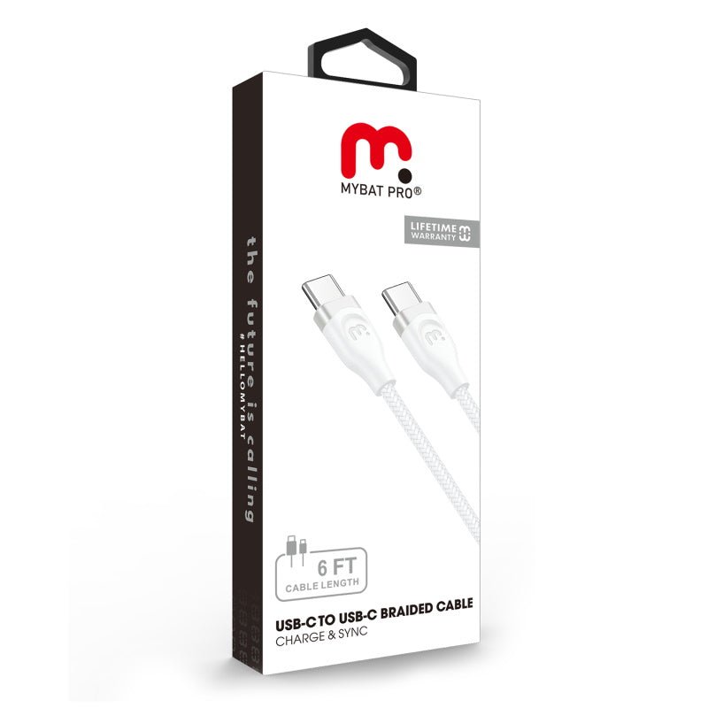 MyBat Pro USB - C to USB - C Braided Cable (L=6 FT) - MyBat Pro