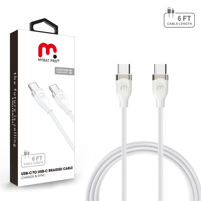 MyBat Pro USB - C to USB - C Braided Cable (L=6 FT) - MyBat Pro