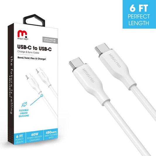 MyBat Pro USB - C to USB - C Liquid Silicone Cable (L=6 FT) - MyBat Pro