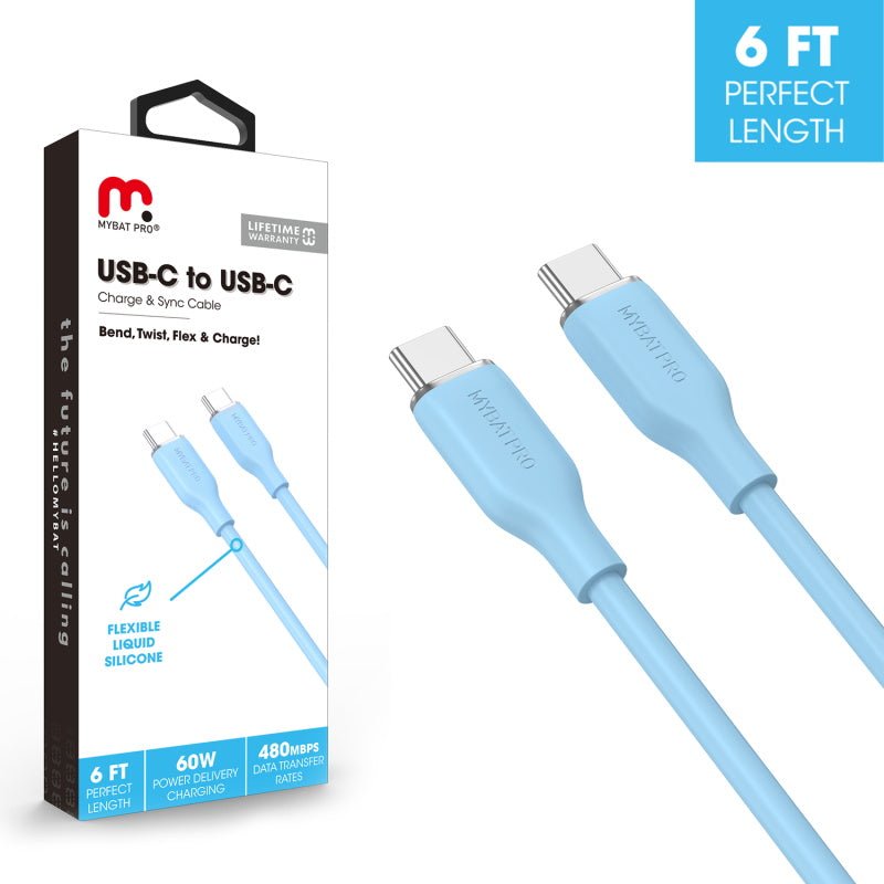 MyBat Pro USB - C to USB - C Liquid Silicone Cable (L=6 FT) - MyBat Pro