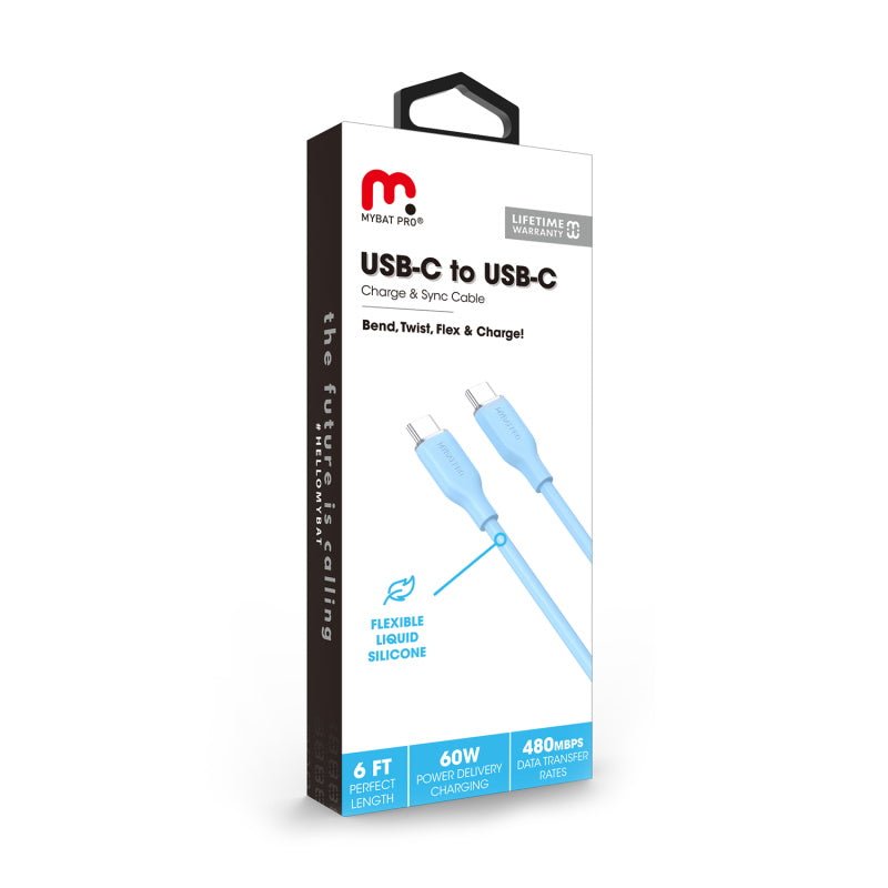 MyBat Pro USB - C to USB - C Liquid Silicone Cable (L=6 FT) - MyBat Pro