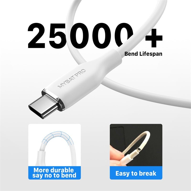 MyBat Pro USB - C to USB - C Liquid Silicone Cable (L=6 FT) - MyBat Pro