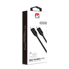 MyBat Pro USB - C toi USB - C Data Cable 10 FT - Black - MyBat Pro