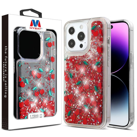 MyBat Quicksand Glitter Hybrid Protector Cover for Apple iPhone 14 Pro (6.1) - Cherry - MyBat Pro