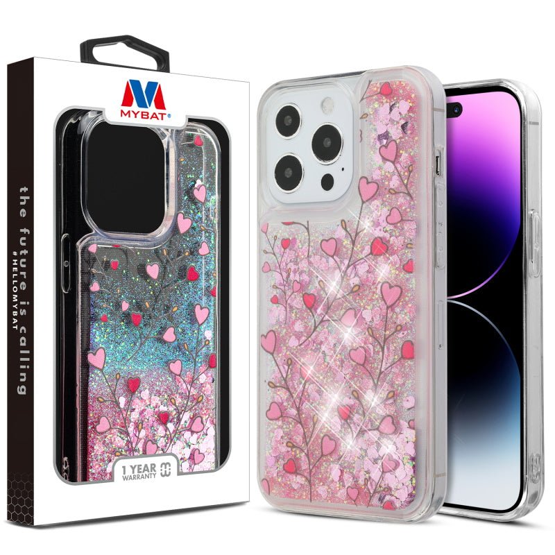 MyBat Quicksand Glitter Hybrid Protector Cover for Apple iPhone 14 Pro Max (6.7) - Cherry - MyBat Pro