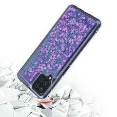 MyBat Quicksand Glitter Hybrid Protector Cover for Samsung Galaxy A12 5G - Hearts & Purple - MyBat Pro