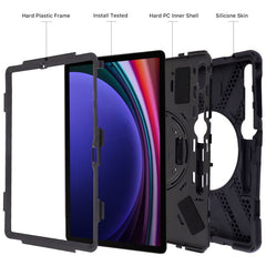 MyBat Rotatable Stand Protector Case (with Wristband) for Samsung Galaxy Tab S9+ / Galaxy Tab S10+ - Black / Black