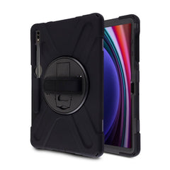 MyBat Rotatable Stand Protector Case (with Wristband) for Samsung Galaxy Tab S9+ / Galaxy Tab S10+ - Black / Black