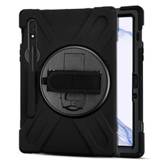 MyBat Rotatable Stand Protector Case (with Wristband) for Samsung X700 (Galaxy Tab S8) / Galaxy Tab S7 - Black / Black