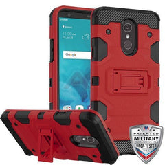 MyBat Storm Tank Hybrid Protector Cover [Military - Grade Certified] for Lg Stylo 4 / Stylo 4 Plus - Red / Black