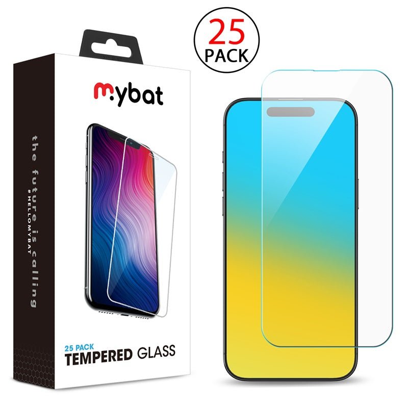 MyBat Tempered Glass Screen Protector (2.5D)(25 - pack) for Apple iPhone 16 Pro Max - Clear - MyBat Pro