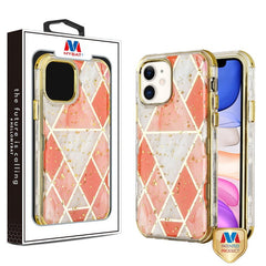 MyBat TUFF Kleer Hybrid Case for Apple iPhone 11 - Electroplated Pink Marble / Electroplating Gold - MyBat Pro