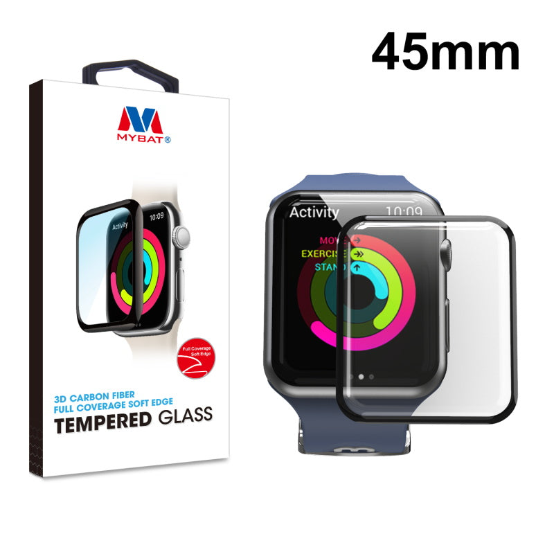 Full Coverage Carbon Fiber Tempered Glass Watch Screen Protector - MyBat Pro