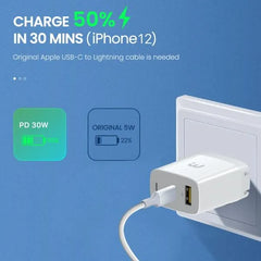 30W Power Delivery Dual Port Wall Charger - MyBat Pro