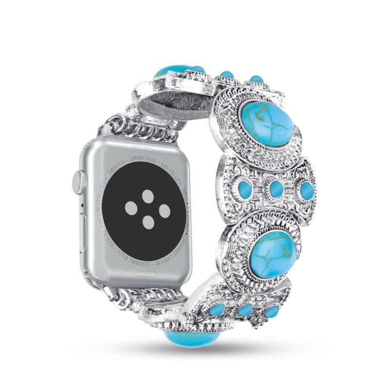 Turquoise and silver apple watch band hot sale