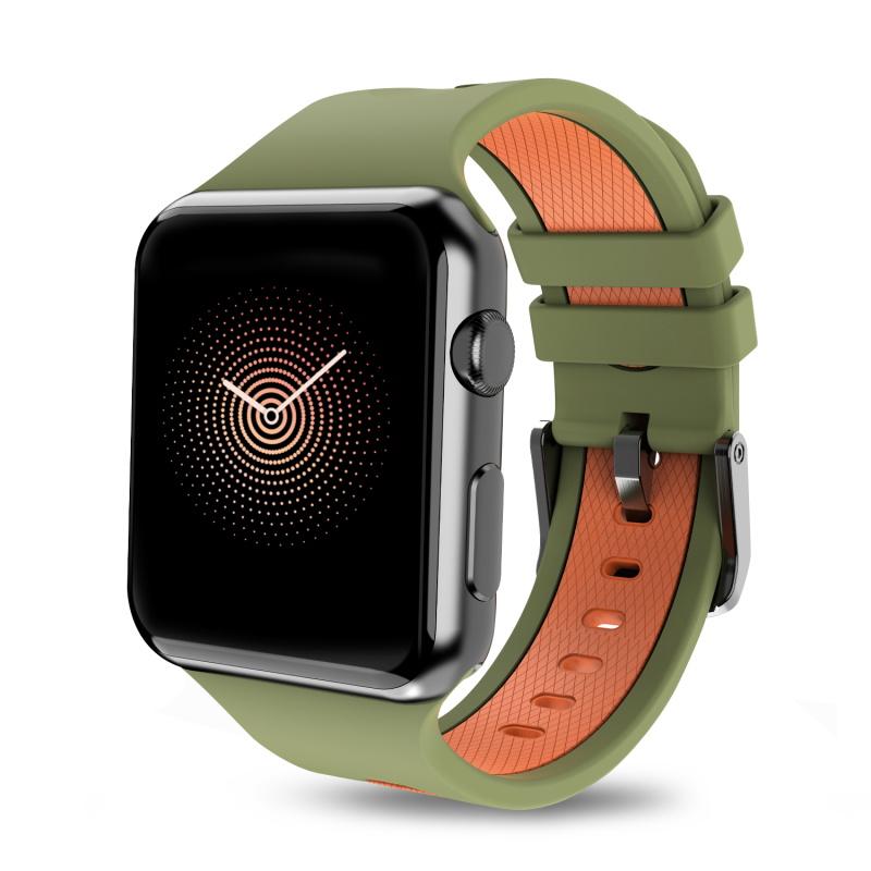 Army green silicone apple watch band hot sale