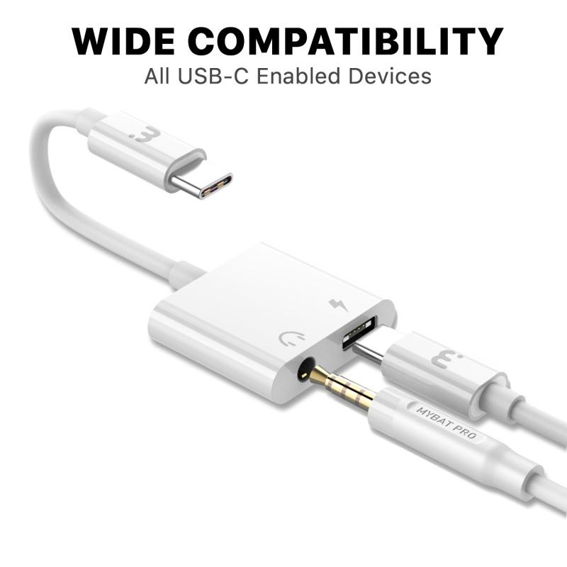 2 in 1 USB C to 3.5mm Headphone Jack Adapter