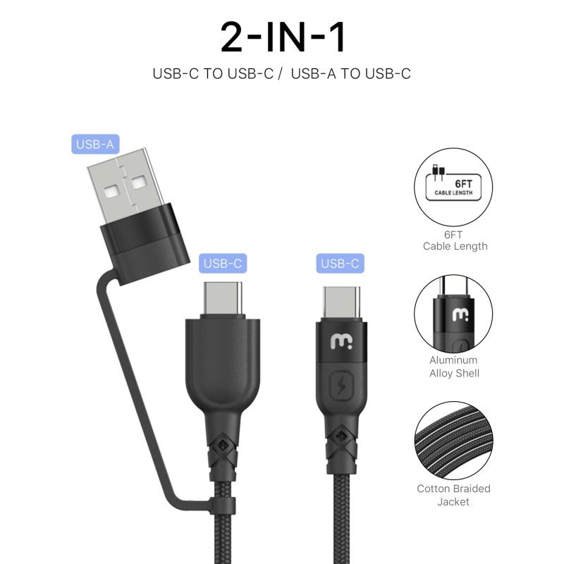 2 - in - 1 Adapter Quick Charging Cable - MyBat Pro