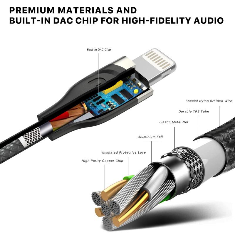 MFi Lightning to 3.5mm Male Audio Cable (4FT) - MyBat Pro