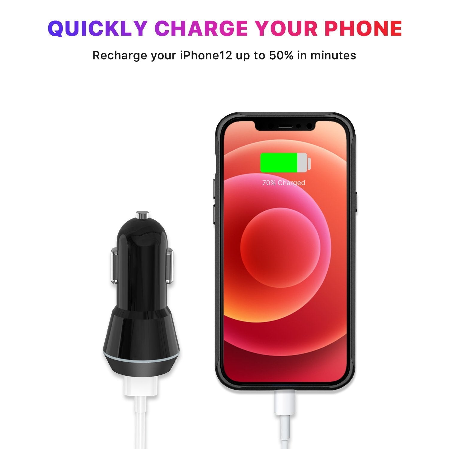 2 - Port Quick Fast Charging Power Delivery Car Charger (20W) - MyBat Pro