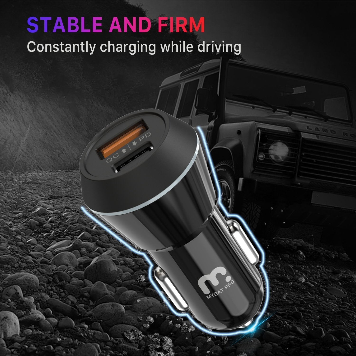 2 - Port Quick Fast Charging Power Delivery Car Charger (20W) - MyBat Pro