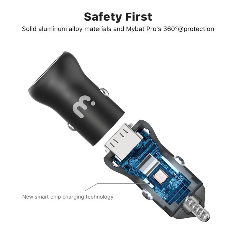 2 - Port Quick Power Delivery Car Charger (30W) - MyBat Pro